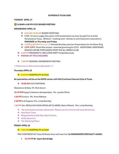 SCHEDULE TULSA 2026 - Final