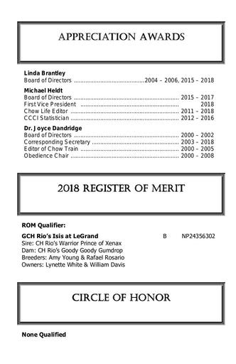 2019 Awards Program (2018 Awards)